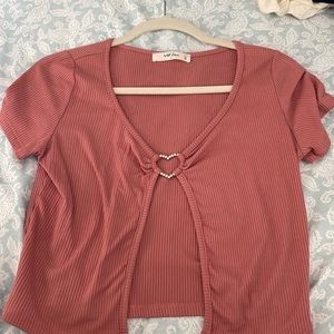 Pink shirt with a heart